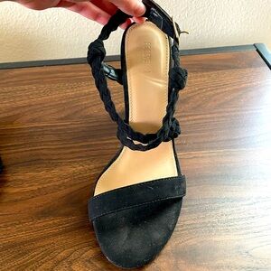 Forever 21 Criss Cross Strappy Black Heels Size 5.5